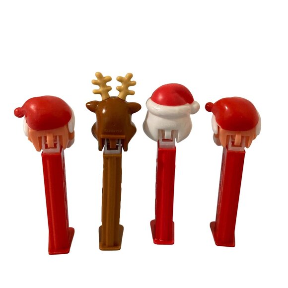 Vintage Santa Claus and Reindeer Christmas PEZ Dispensers lot Of 4 - Picture 2 of 3